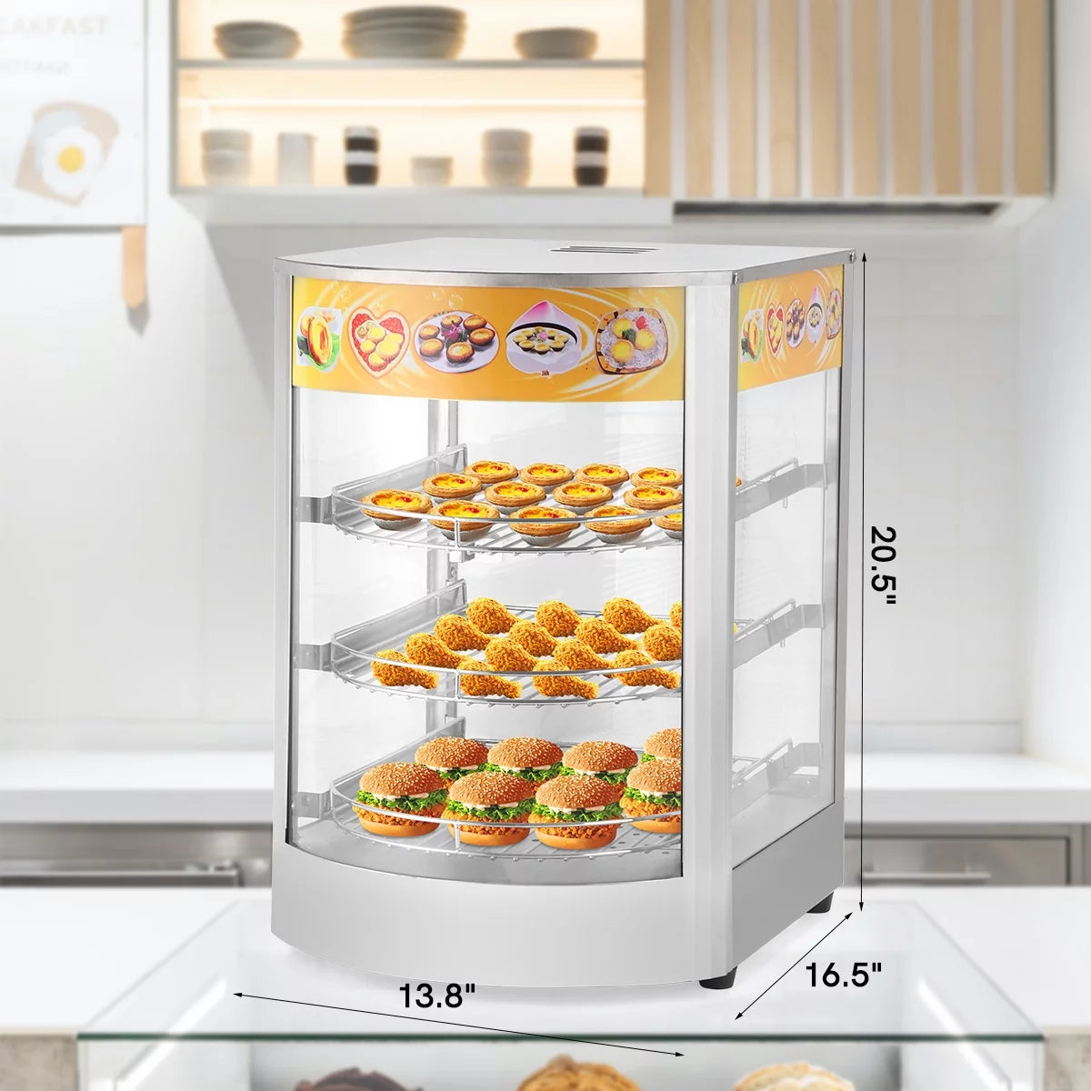 800W 3-Tier Commercial Food Warmer Display Case N26460