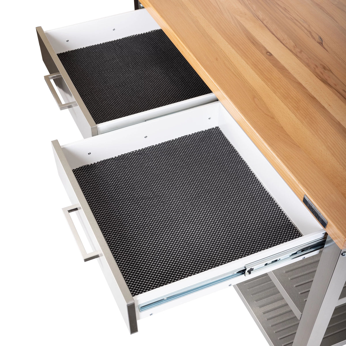 Stainless Steel Kitchen Island with Solid Wood Top G779268