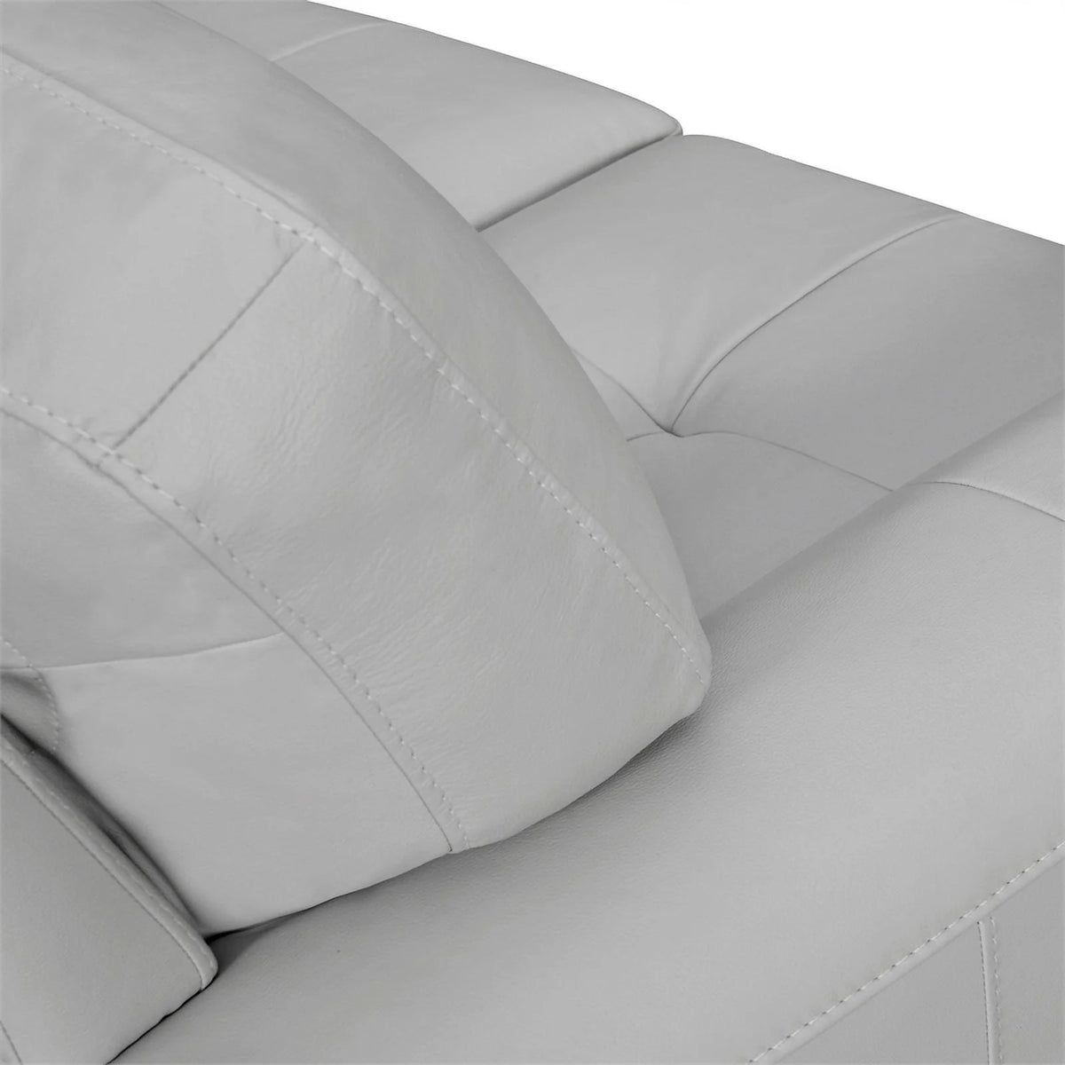 Gray Leather Square Arm Sofa with Wood Frame V1750