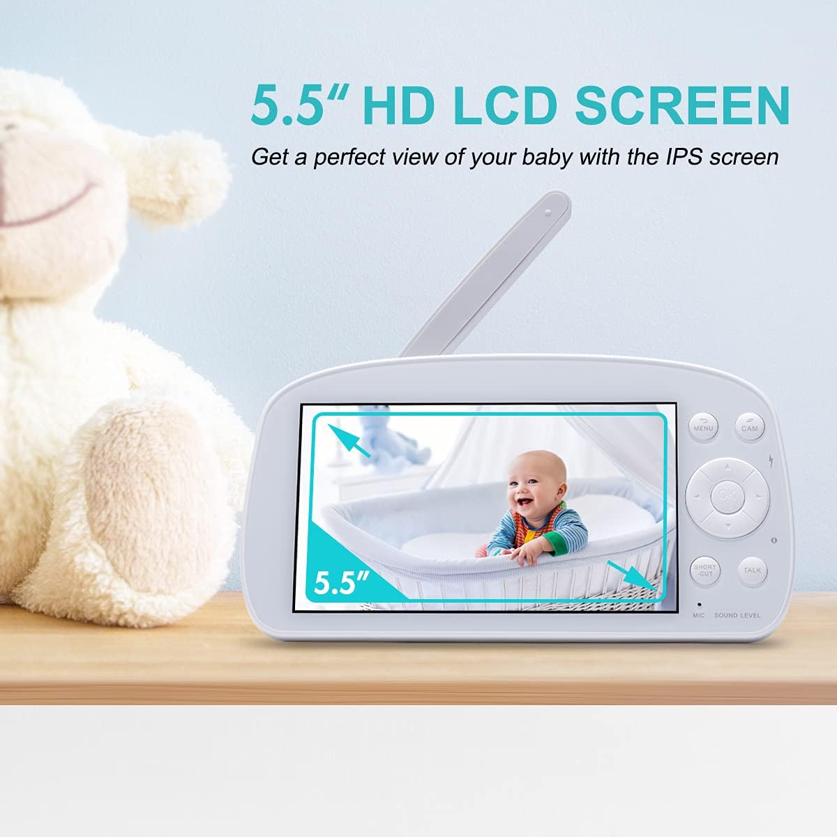 Video Baby Monitor with Camera and Audio 720P HD 5.5 Display Q5840