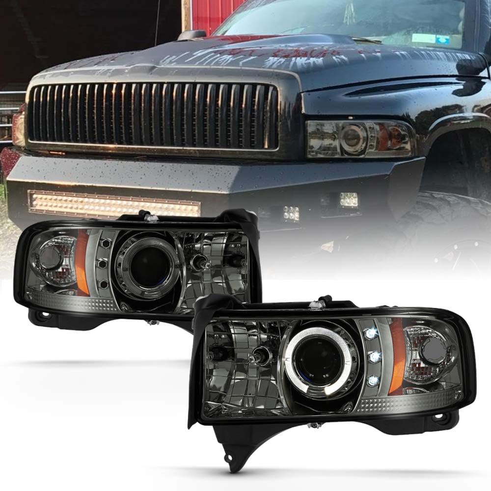 For 1994-2001 Dodge Ram 1500 2500 3500 LED Projector Headlights Assembly T94745
