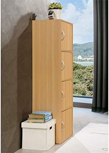 4 Shelf 4 Door Bookcase in Beech G920836
