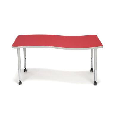 Red Adjustable Height Student Table with Casters E65695