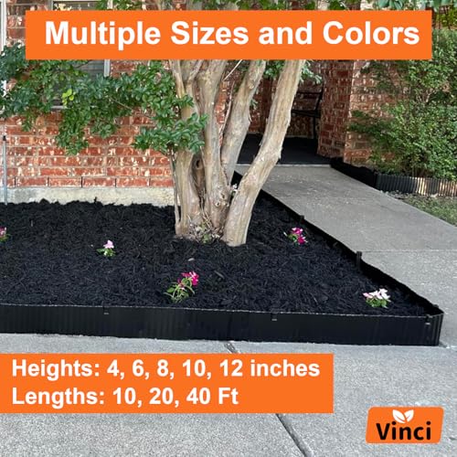 Black 12 Inch x 20 FT Corrugated Metal Garden Border Edging L269195