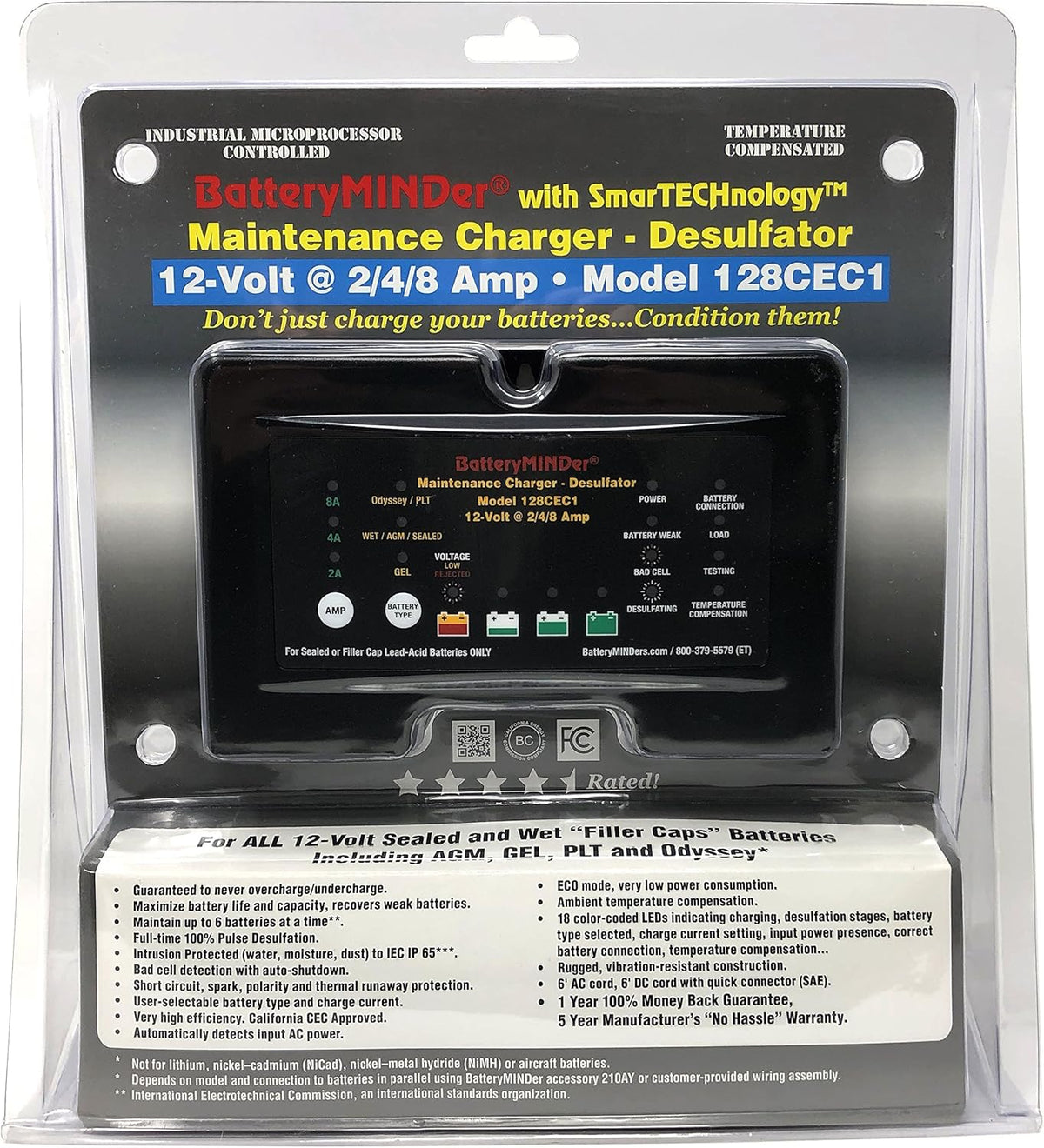 12 Volt 2/4/8 AMP Battery Charger, Maintainer, and Desulfator U560721