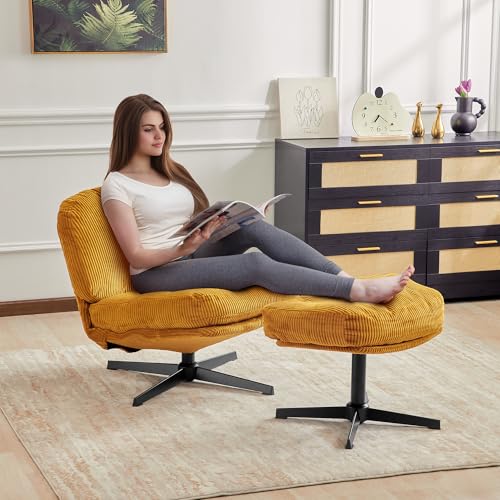 Swivel Accent Chair with Ottoman Z193
