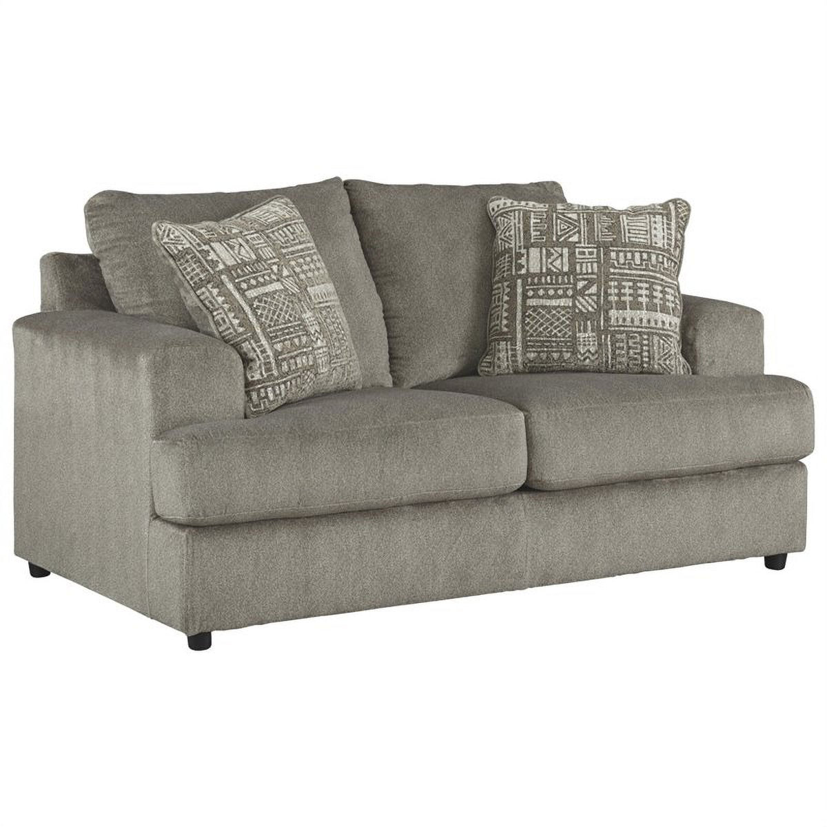 Ash Gray Microfiber Fabric Loveseat R7337