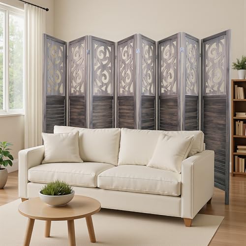 8 Panel Wood Peg Board Room Divider U6159