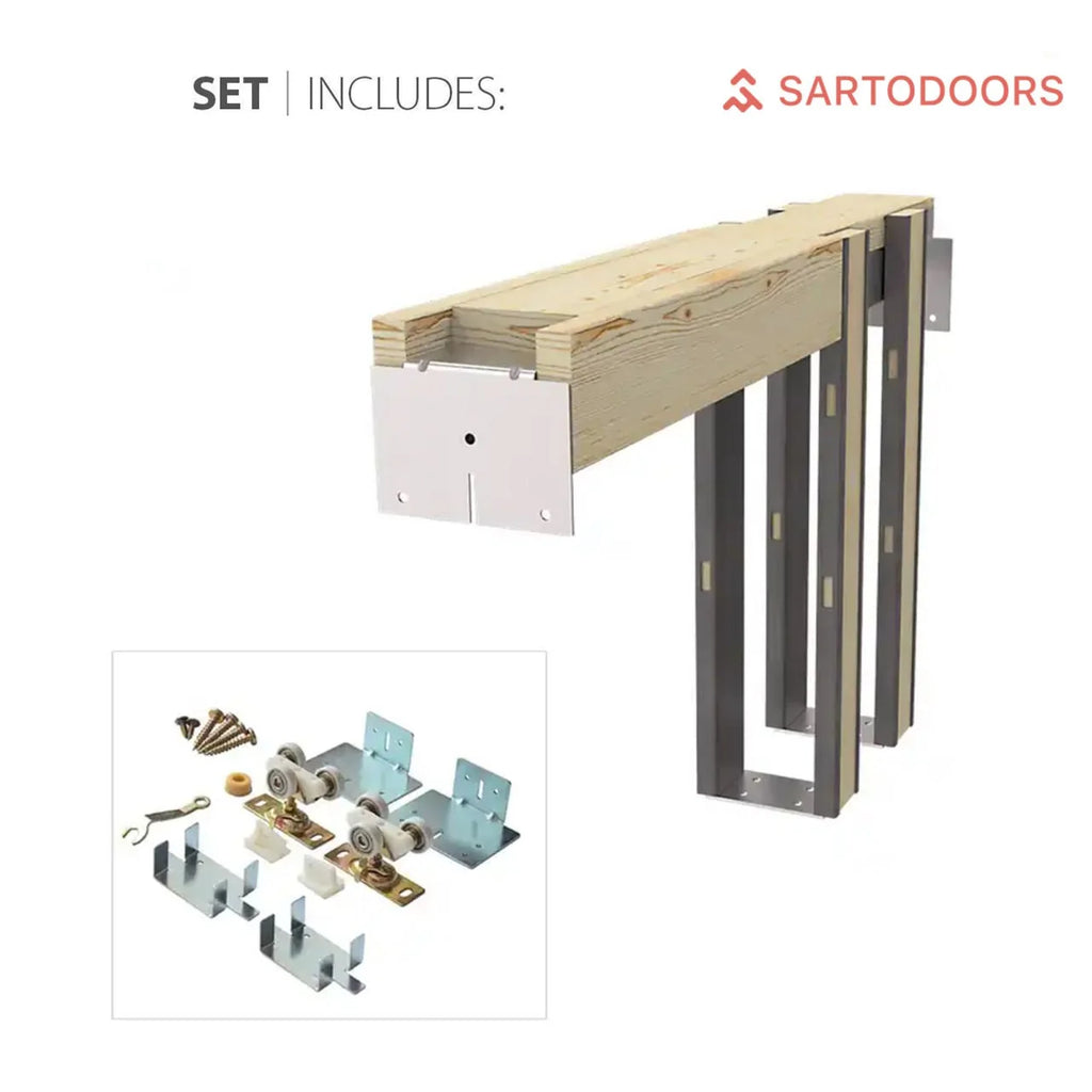 Solid Wood Sliding French Double Pocket Doors 36 x 80 inches H8479