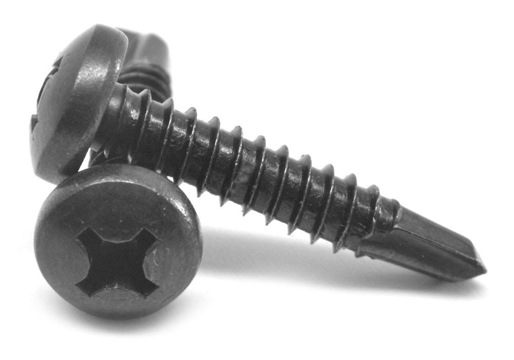 #8-18 x 5/8 Self Drilling Screw Phillips Pan Head Black Oxide P137836