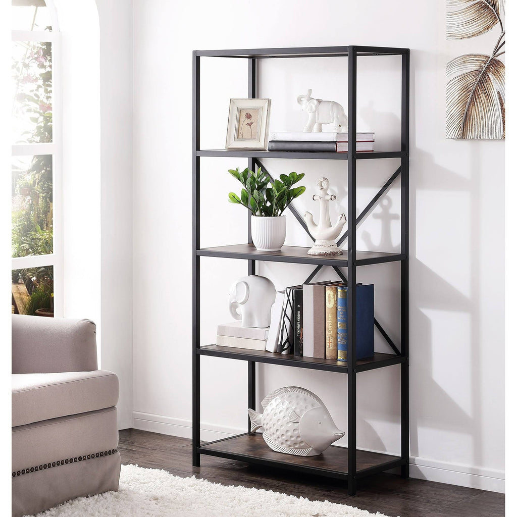 4-Tier Open Shelf Bookcase Brown O75626