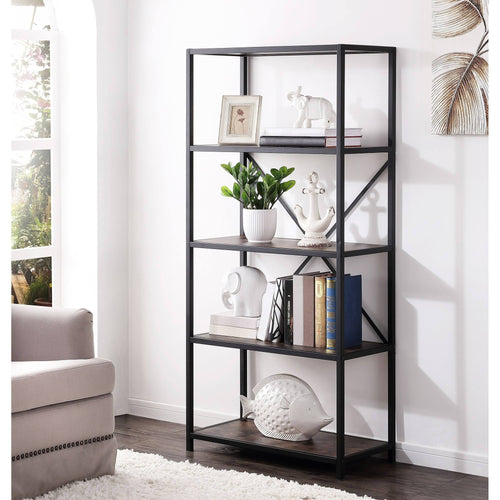 4-Tier Open Shelf Bookcase Brown O75626