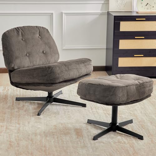 Swivel Accent Chair with Ottoman Z193
