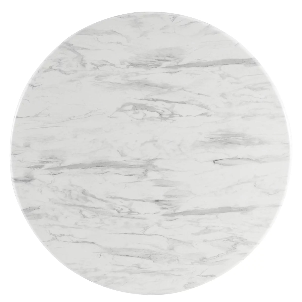 50 inch Round White Black Wood Dining Table E94938