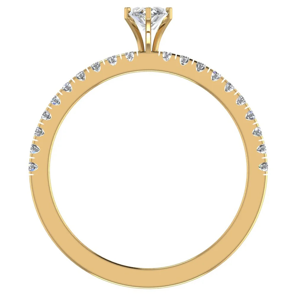 Marquise Solitaire Diamond Ring 18K Gold 0.65 CT TW K388396