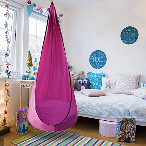 Pink Pod Swing Seat Hanging Hammock Chair with Inflatable Pillow N269654