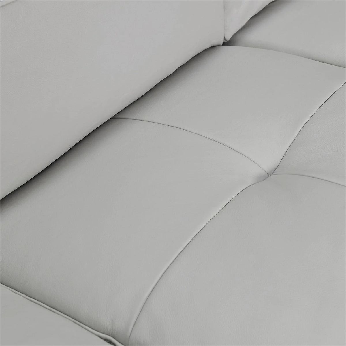 Gray Leather Square Arm Sofa with Wood Frame V1750