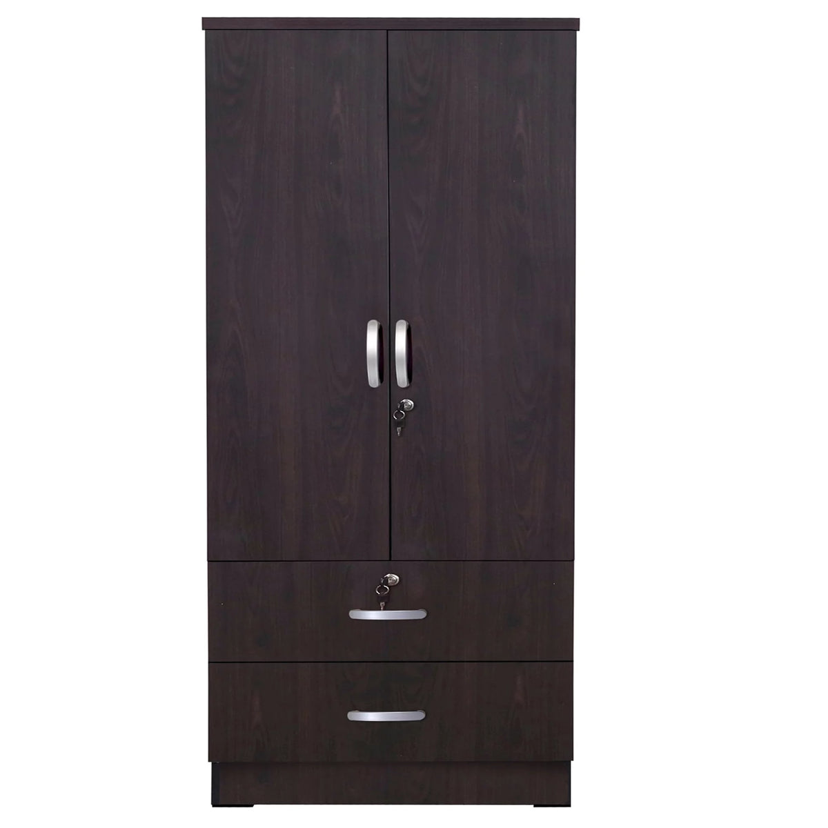 Wood 2-Door Wardrobe Armoire with 2-Drawers A810107