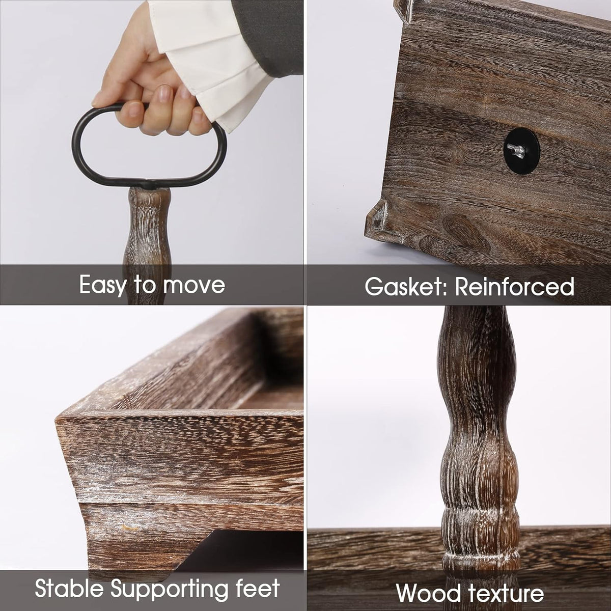 Two Tiered Wood Tray S108511