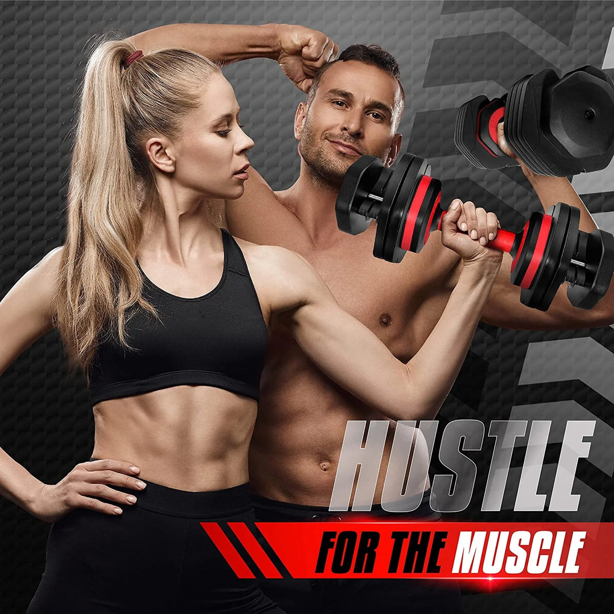 Adjustable Dumbbell 15-55 Black Single I256049