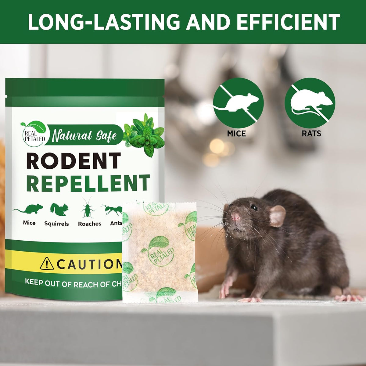 Natural Peppermint Oil Rodent Repellent Pouches, 10 Pouches O743