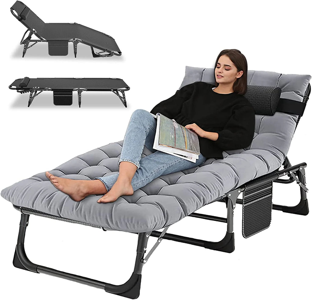 Portable Folding Camping Cot Bed with Mattress & Pillow M19637