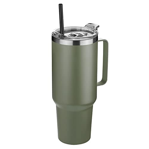 40 oz Stainless Steel Vacuum Insulated Tumbler with Handle (Black, 1) J99561