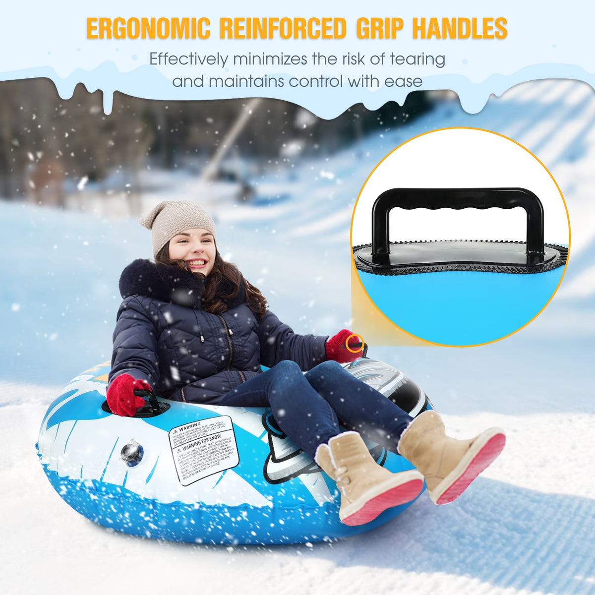 47 Inch Inflatable Pvc Snow Tube Sled I28307