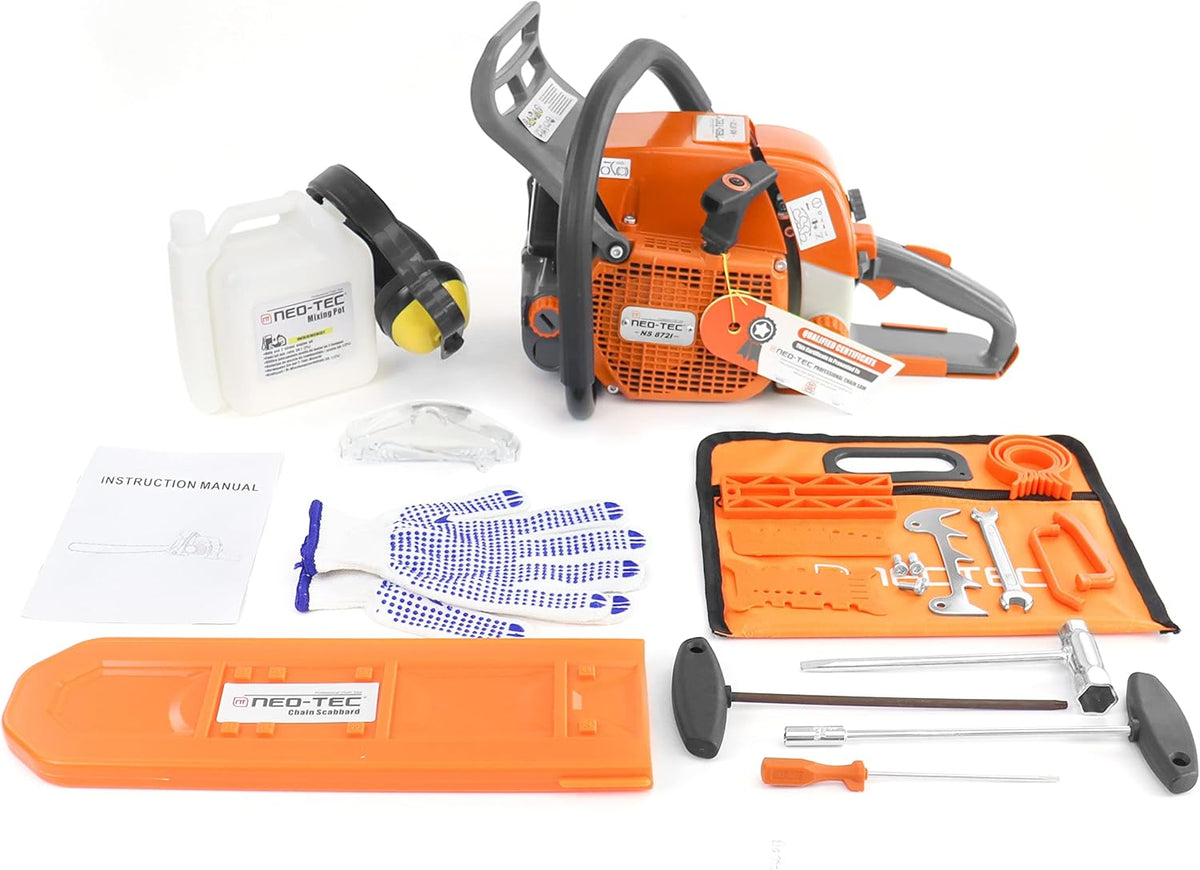 72cc Gas Chainsaw with NGK Spark Plug, 24 Inch Bar Q594