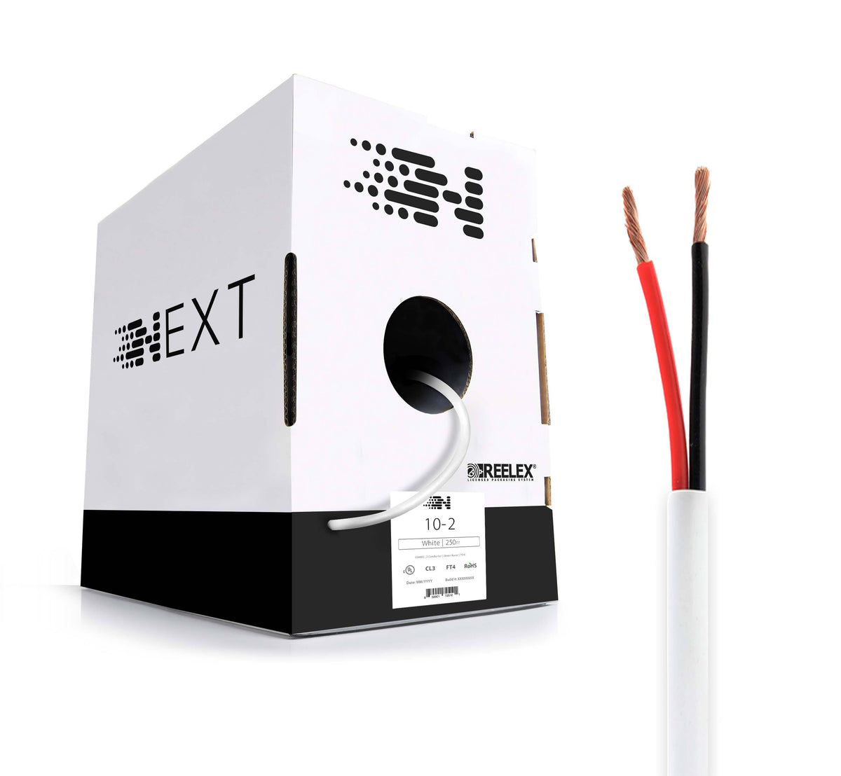 10/2 Speaker Wire CL3 OFC 250ft White N6187