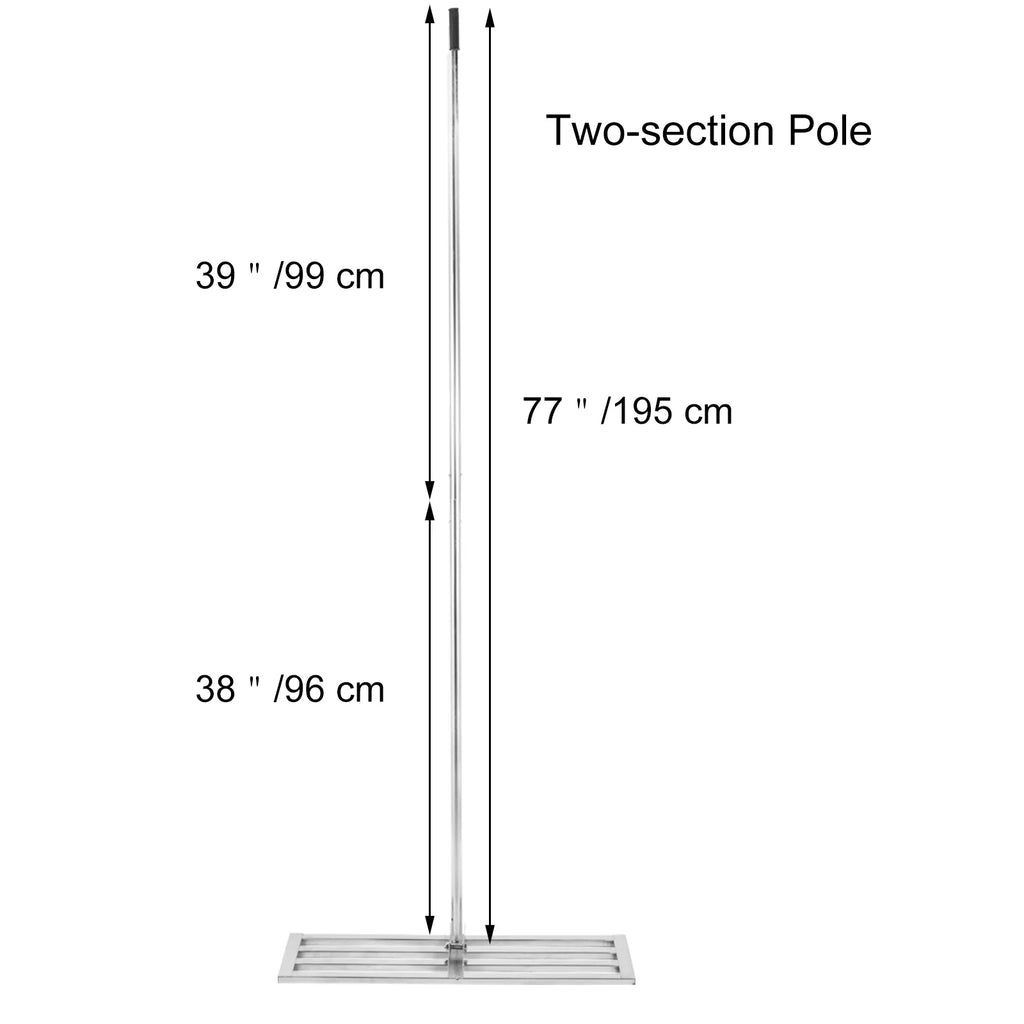30 x 10in Stainless Steel Lawn Leveling Rake with 77 in Handle M77982