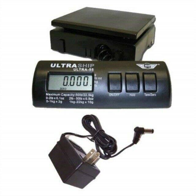 Ultraship 55 Postal Scale in Black with Power Supply Adapter H4318