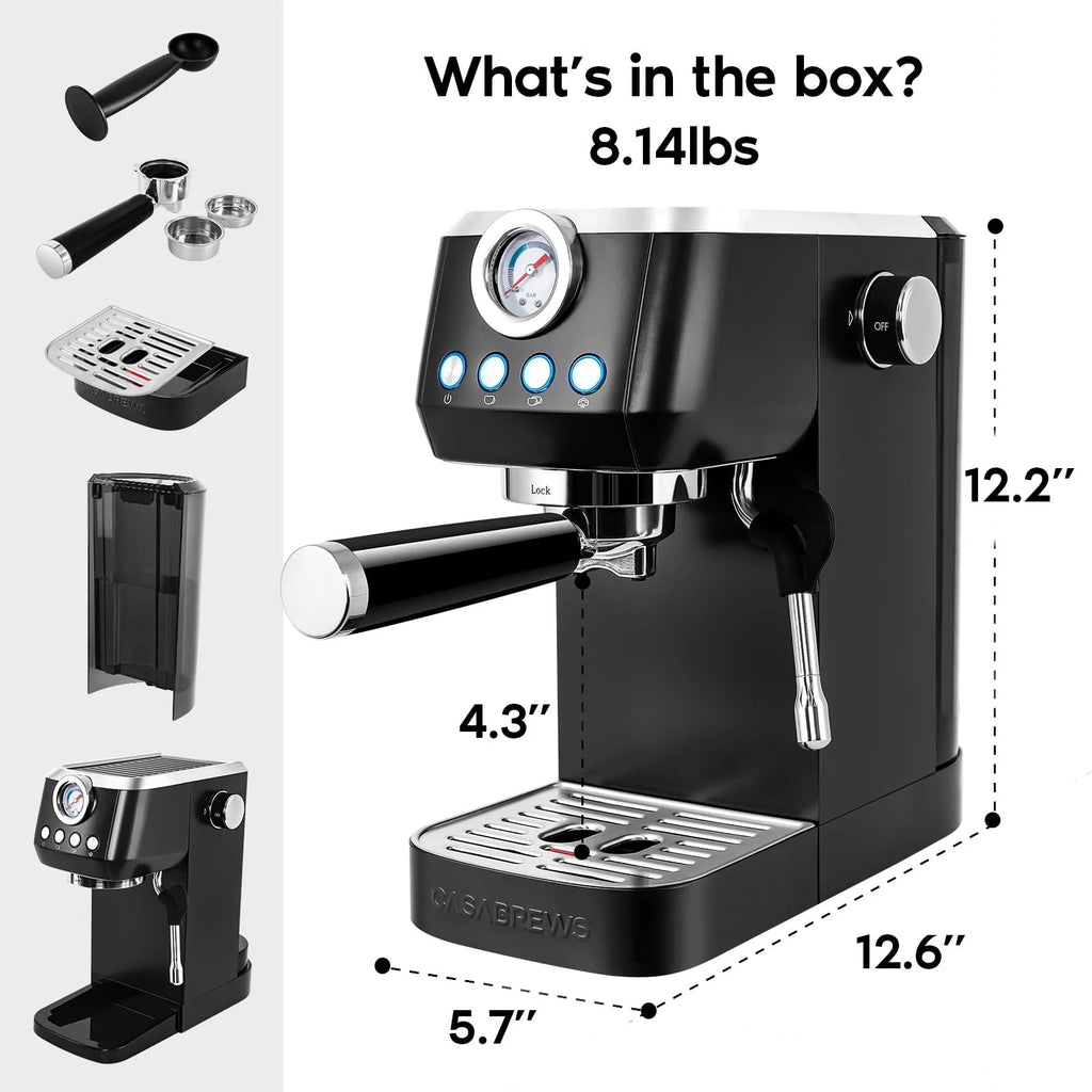 20 Bar Espresso Machine with Steam Wand, 49 oz Water Tank W899691