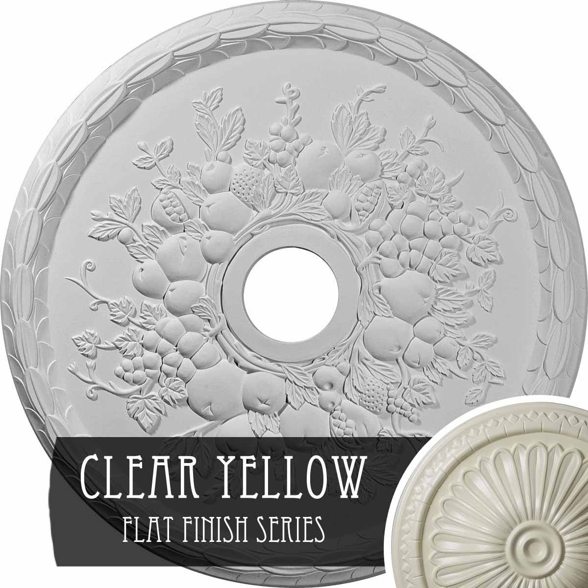 Grape Ceiling Medallion, Hand-Painted Clear Yellow N9978