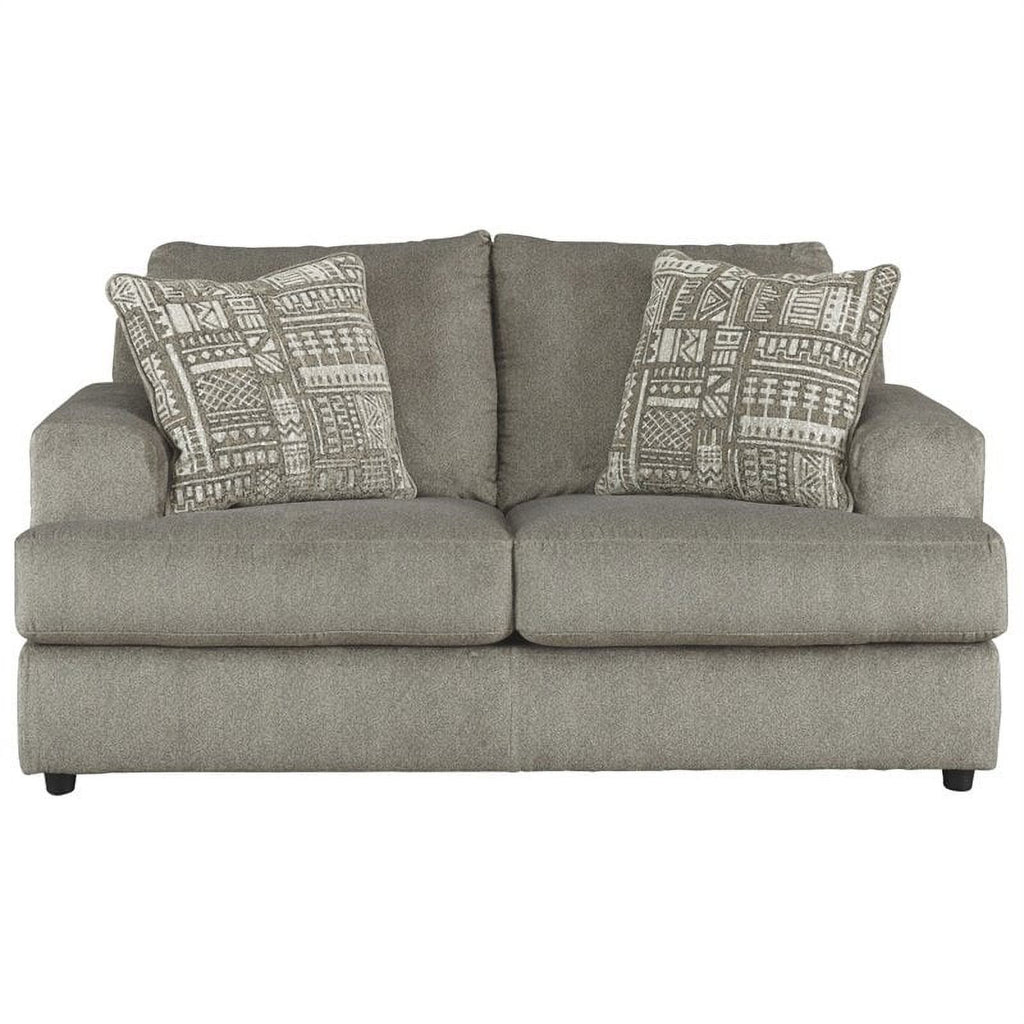 Ash Gray Microfiber Fabric Loveseat R7337