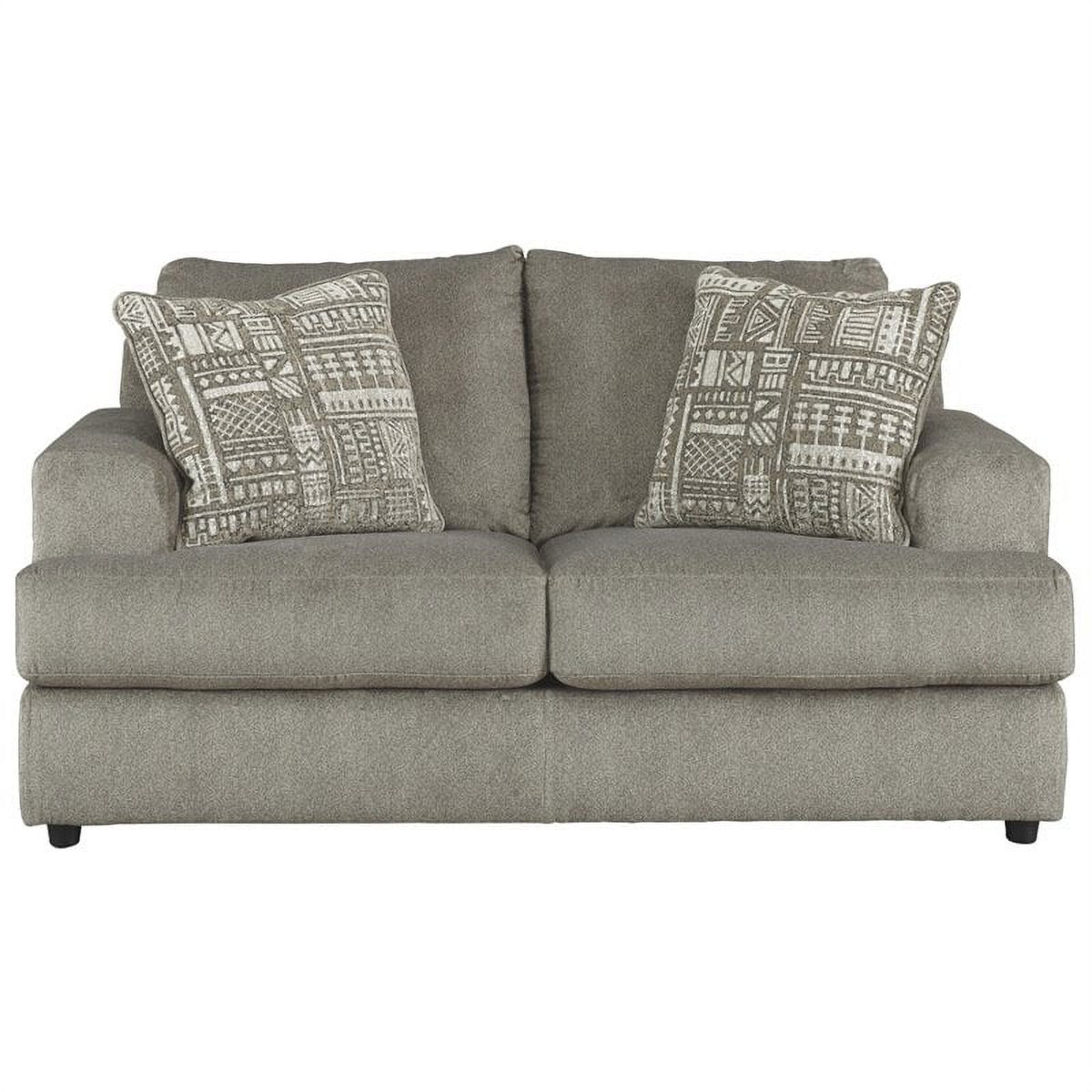 Ash Gray Microfiber Fabric Loveseat R7337