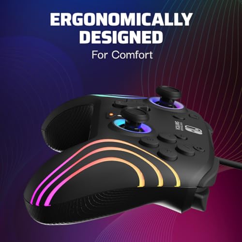 Black Wireless RGB Gaming Controller for Nintendo Switch I626485