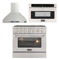 36 in. Natural Gas Range, Range Hood & Microwave Drawer I94645
