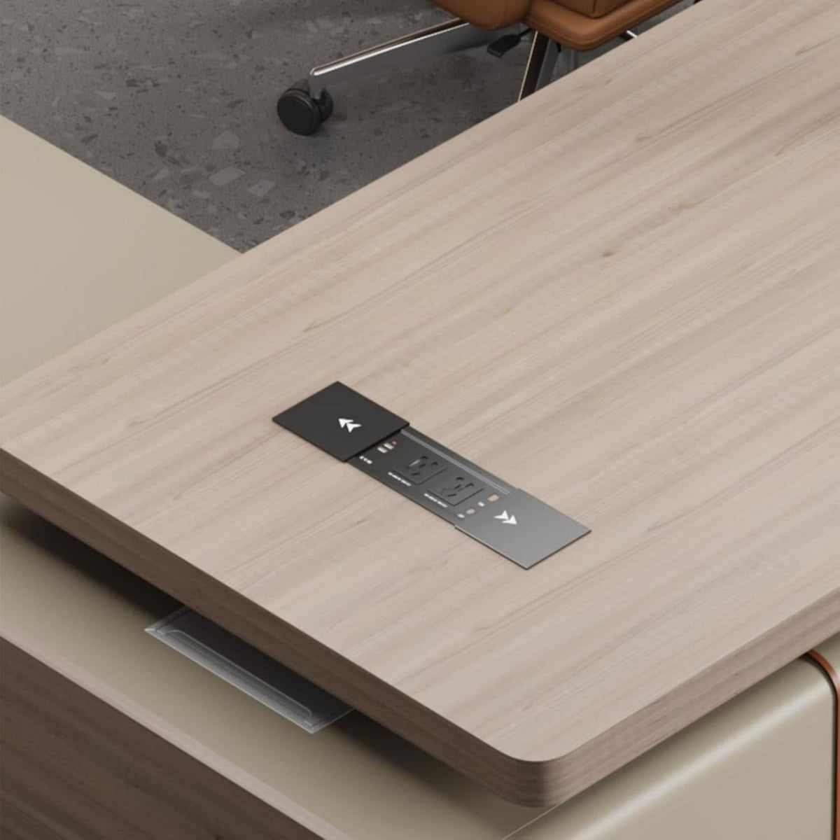 Large Executive Desk with Storage Cabinets O672965