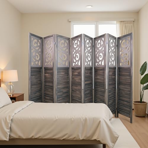 8 Panel Wood Peg Board Room Divider U6159