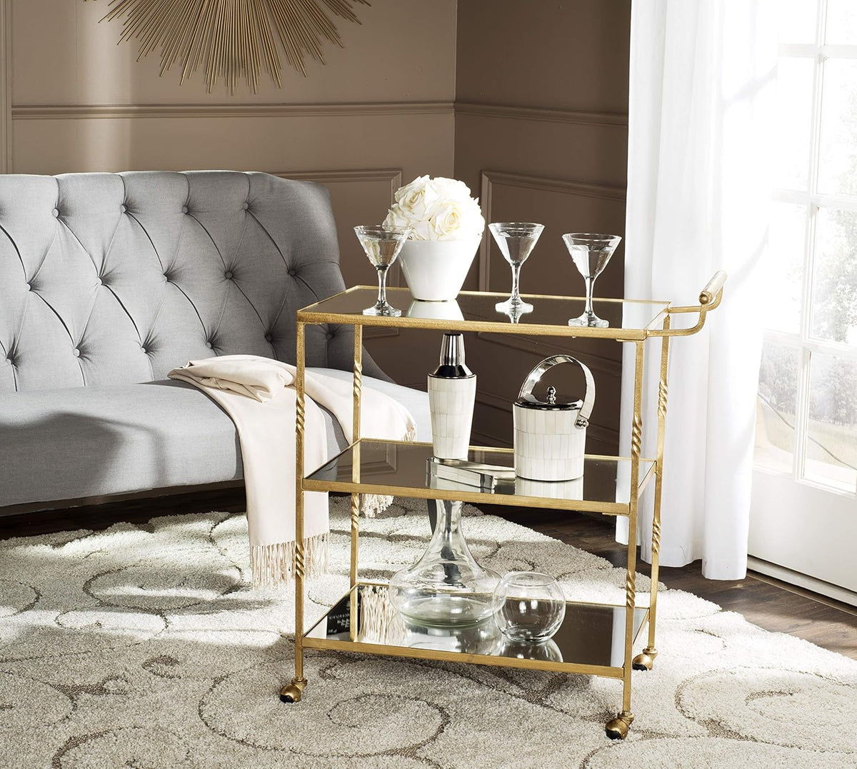 Silver Bar Cart V36379