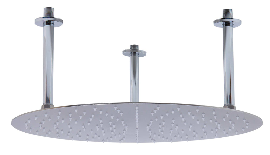 20x22 Round Brushed Solid Stainless Steel Rain Shower Head Q539305