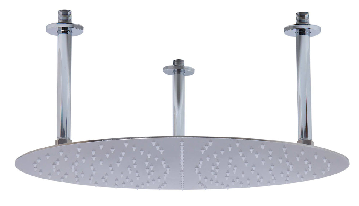 20x22 Round Brushed Solid Stainless Steel Rain Shower Head Q539305