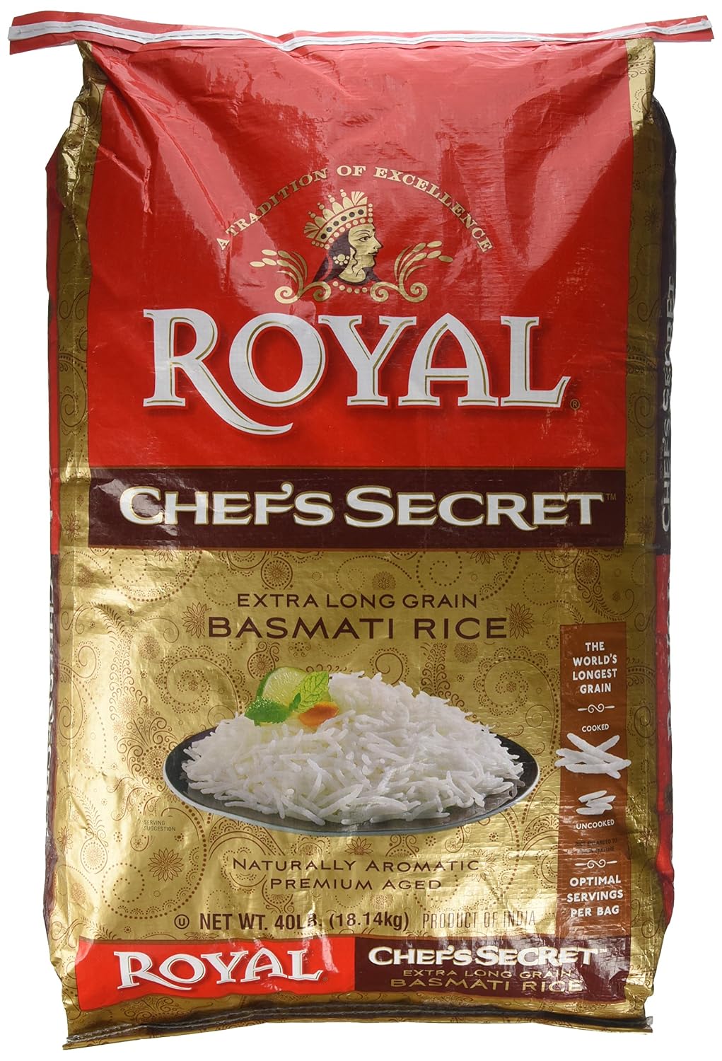40 Pound Extra Long Grain Basmati Rice K1286