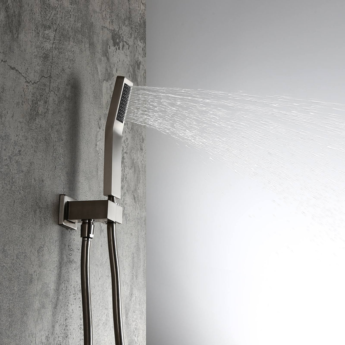 Wall Mounted Rainfall Shower Head Handheld Spray Square Shower Set L94329
