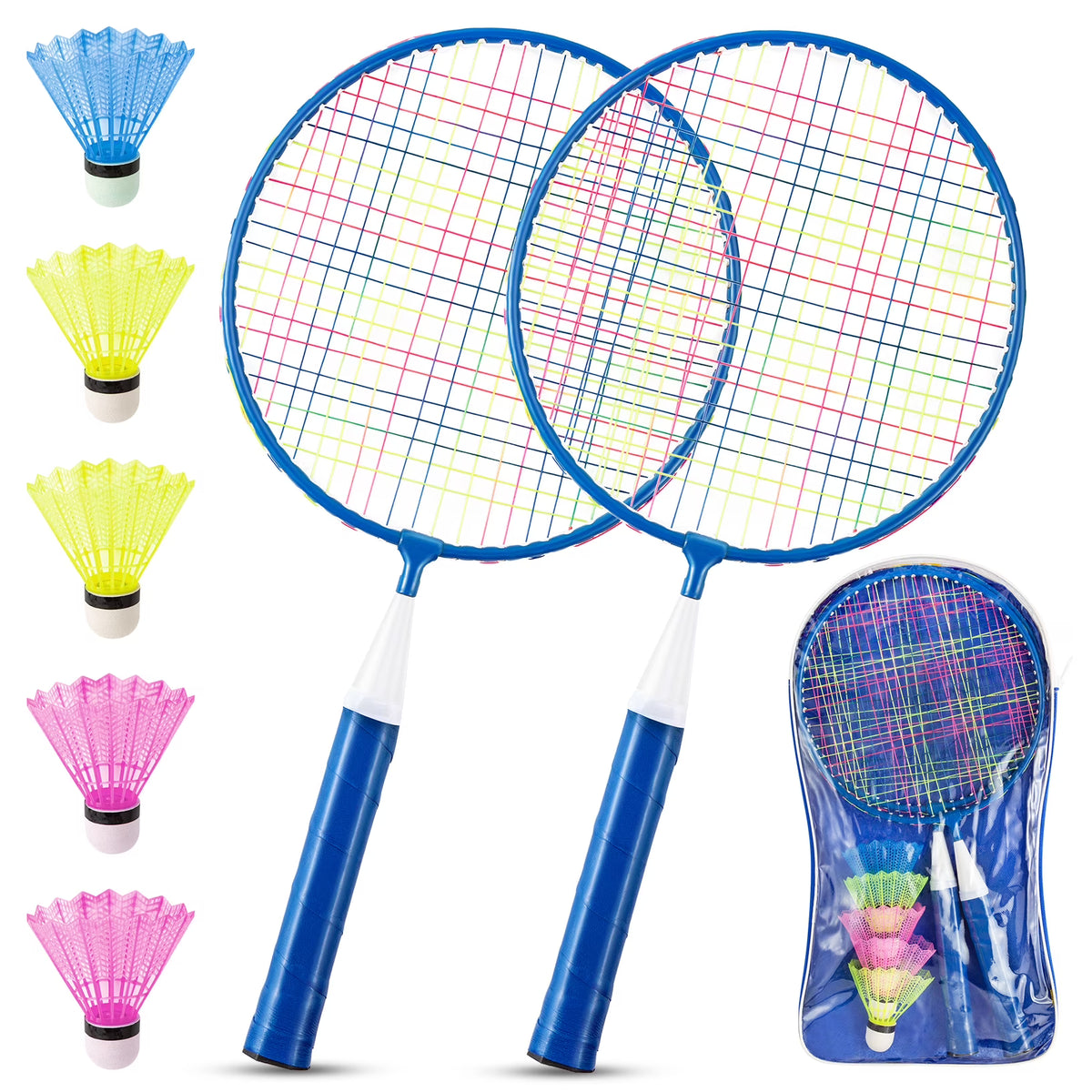 2 Racket Badminton Set with 5 Badminton Balls and 1 Backpack M17267