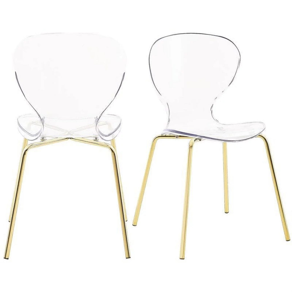 Gold Metal Dining Chair Set of 2 R37111