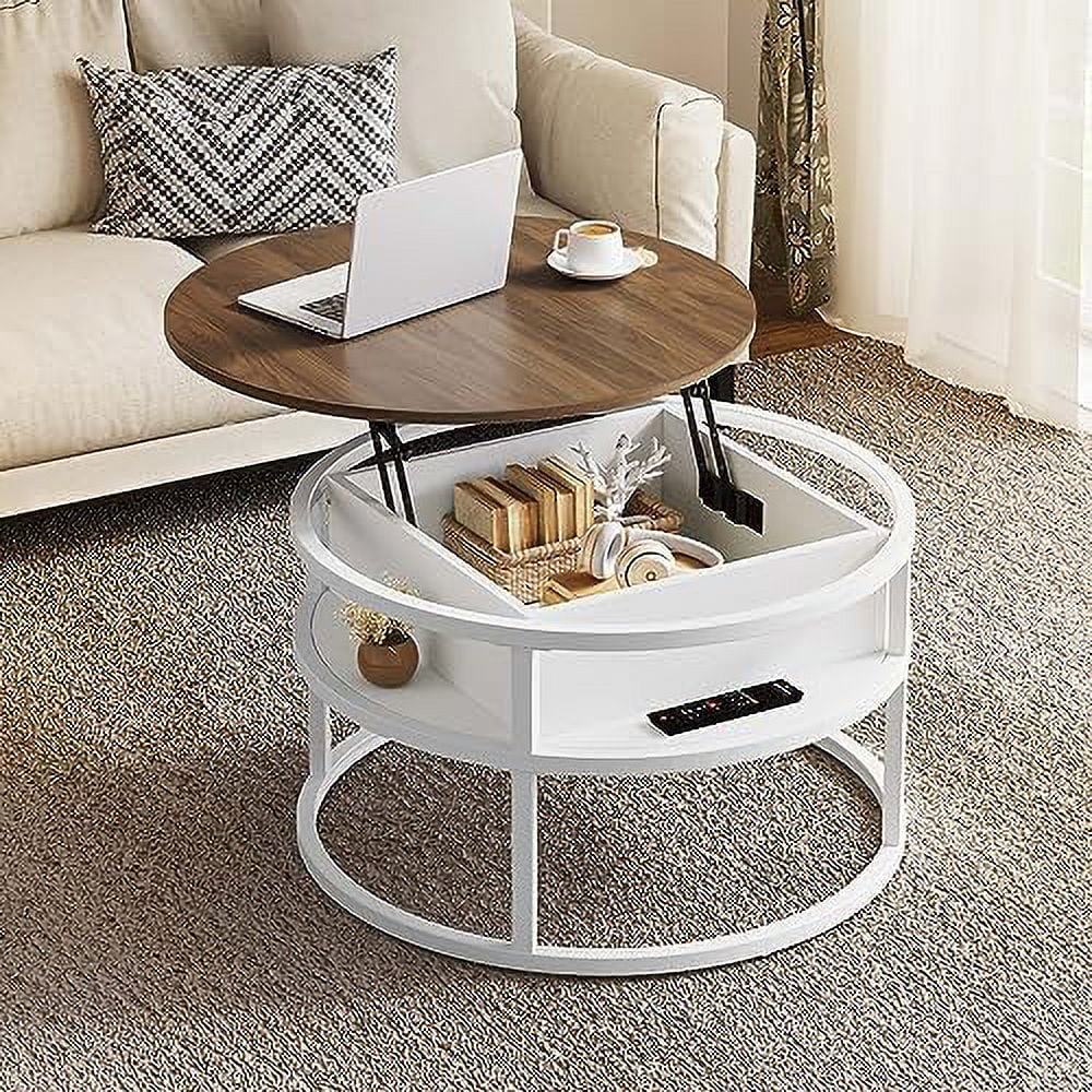 Round Lift Top Coffee Table Grey Y16456