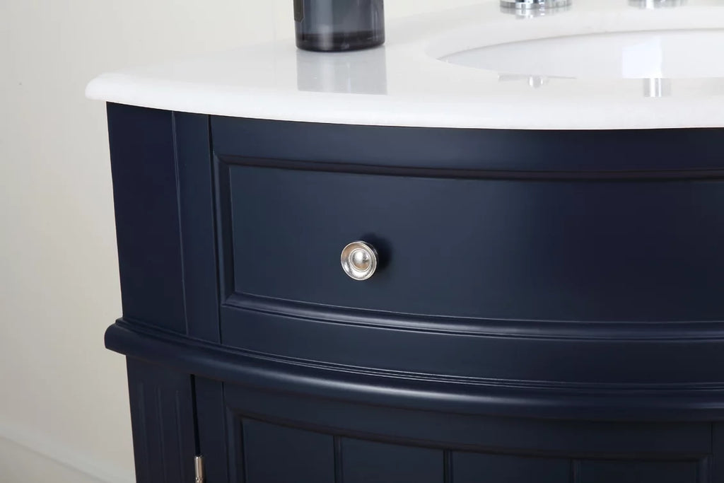 Dark Blue Corner Bathroom Vanity H626
