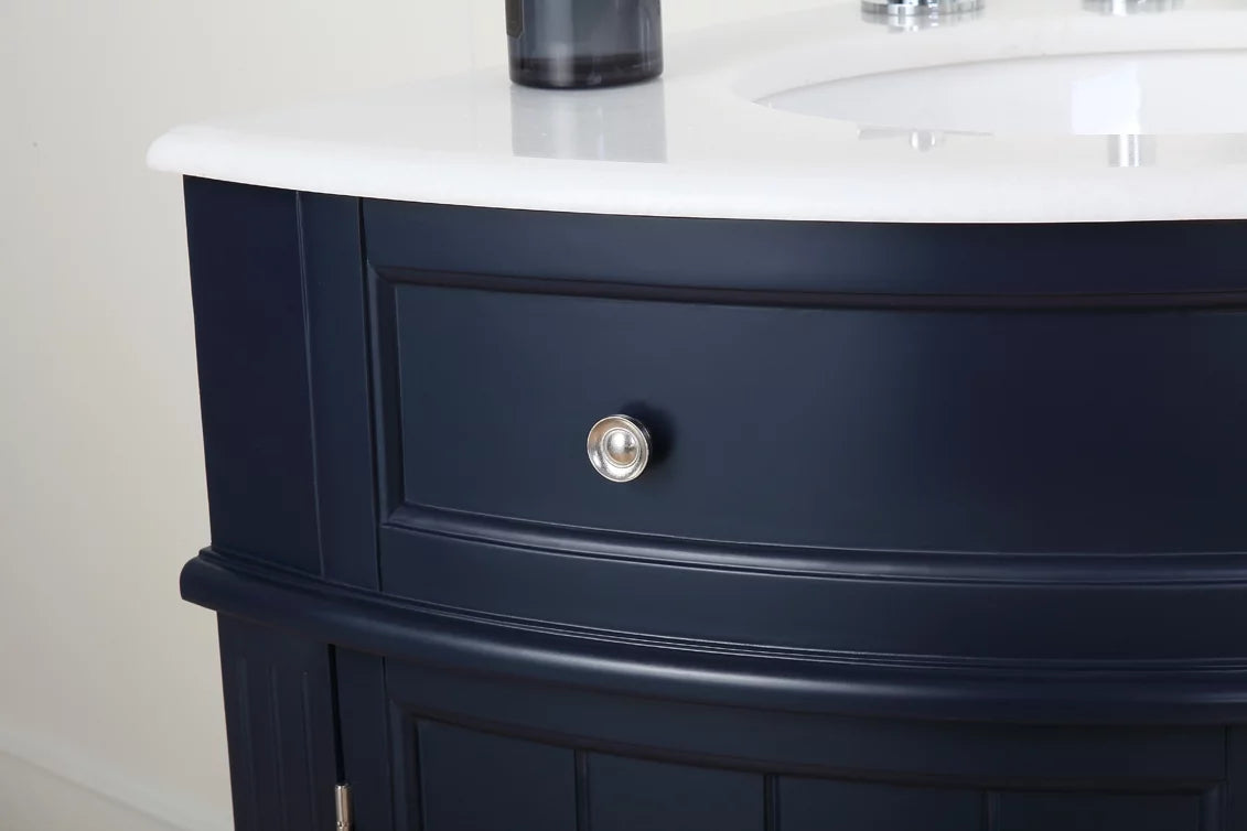 Dark Blue Corner Bathroom Vanity H626
